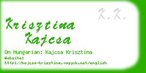 krisztina kajcsa business card